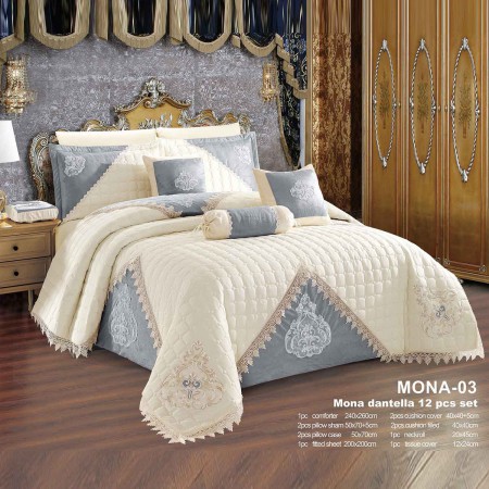 Milanobedlinen Comforter Mona Dantella 12pcs Set